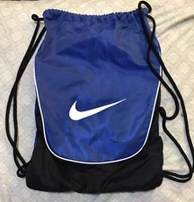 Nike Blue Black And White Drawstring Bag Backpack