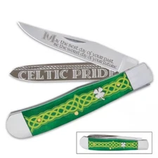 Celtic Pride Irish Trapper Folding Pocket Knife - NEW -  Fast Shipping!