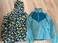  A Columbia Shell and liner Omni-tech teal Coat Jacket size 18/20 Girls / Teen
