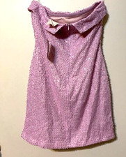 Fashion Nova Joelene Sequin Mini Dress Medium - Pink side slit Women