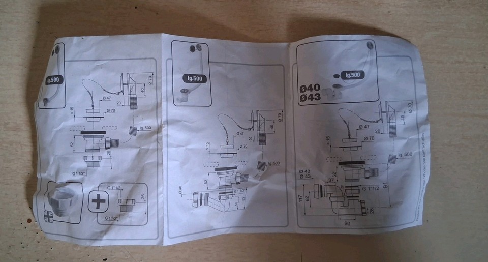 Bath Waste Kit With Instructions No Plug eBay UK