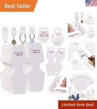 200 Durable Necklace Display Cards - Self-Adhesive Jewelry Packaging, 1.8x4.7 in