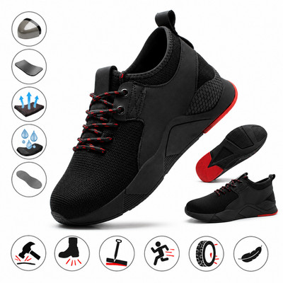 Unisex Sicherheitstrainer UK 4 Stahlkappe Arbeitsschuhe leicht schwarz SRA Damen