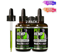 2 Pack Hemp Oil for Dogs and Cats - Helps Pets with Anxiety, Pain, Stress, Sle