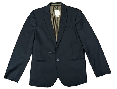Diesel Sport Coat Men's Large Blazer Jacket Black Polyester Wool Blend 1 Button