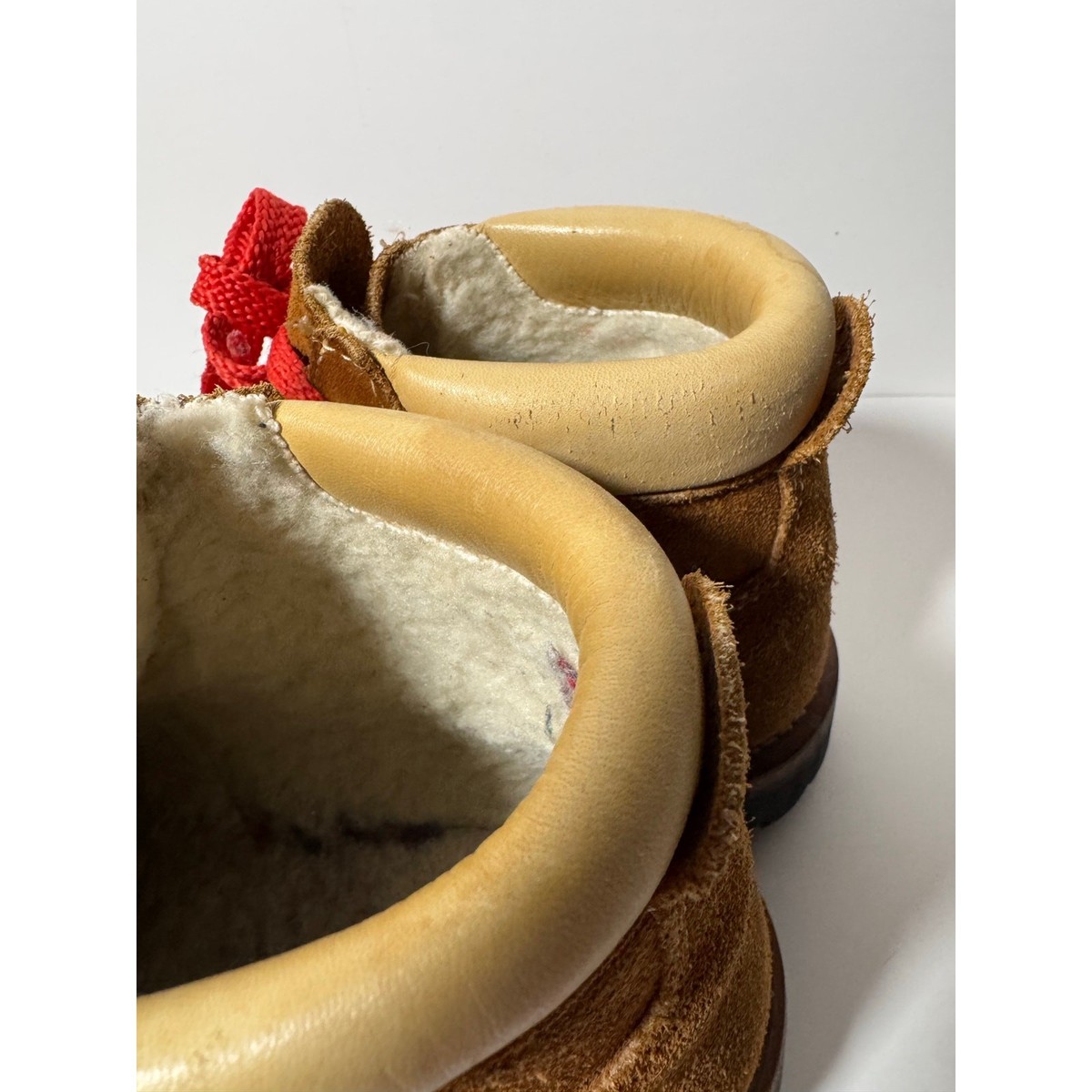 Vintage 70s Mont Blanc Hiking Boots Leather Sherpa Lined  display picture 1