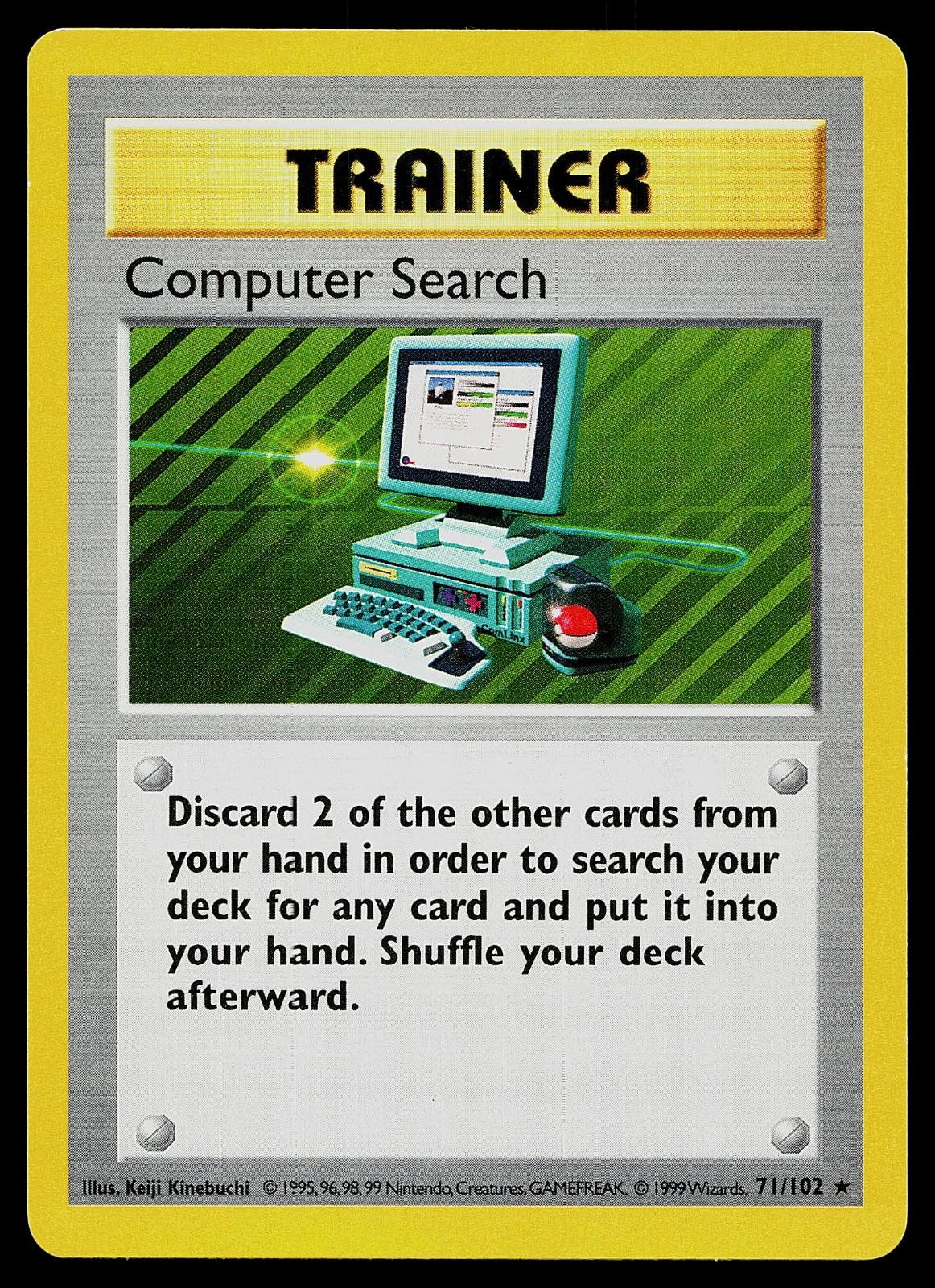 Pokemon Card - Computer Search Base Set Shadowless 71/102 Rare