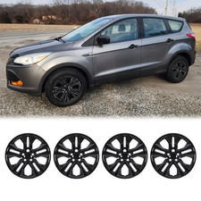 4 Black 17 Wheel Skins Hub Caps For 2013-2025 Ford Escape Steel R17 Rim Covers