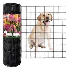 Black PVC Coated Welded Wire Fence 24 Inch x 50 Foot, 2 Inch x 3 Inch 16GA, G...