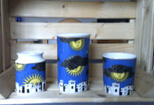 Rosenthal Classic, Fornasetti "Il sole di Capri", Kerzenhalter, Vase, Becher