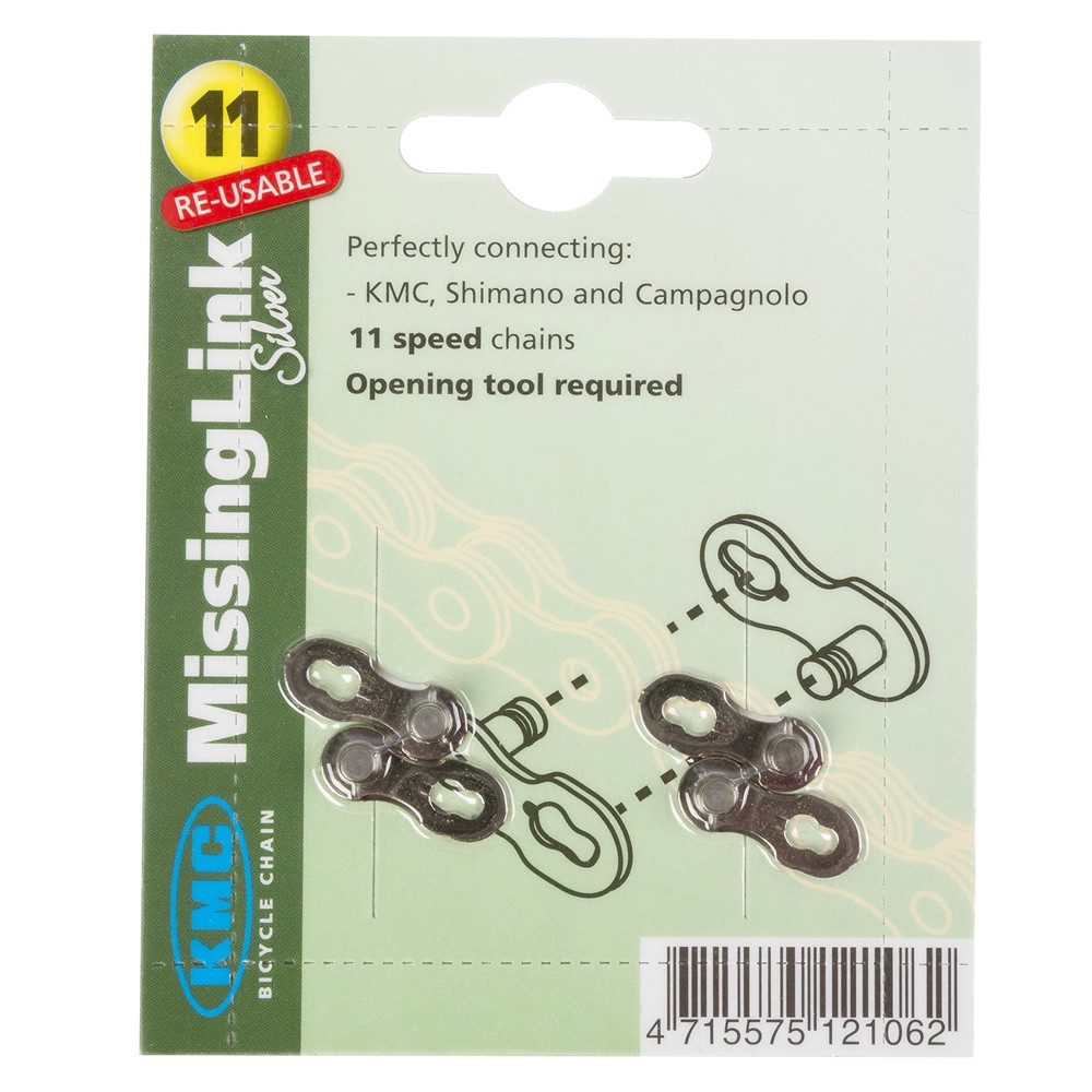 KMC Missing Link for 11 Speed Bike Chains Silver Replacement 2 Pack