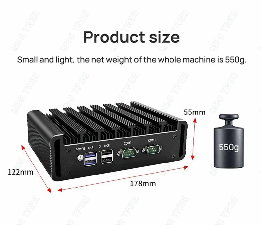 Intel J6412 Quad Core Home Office Mini Soft Router 4*2.5G LAN 2xCOM Linux 4G - Image 4 of 4