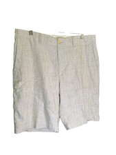 Tommy Bahama Harbor Herringbone Shorts Linen Blend Khaki L Lightweight Mens NWT
