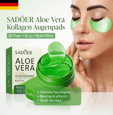 60x Aloe Vera Augenmaske Kollagen Pads   Anti-Augenringe, Falten, Feuchtigkeit
