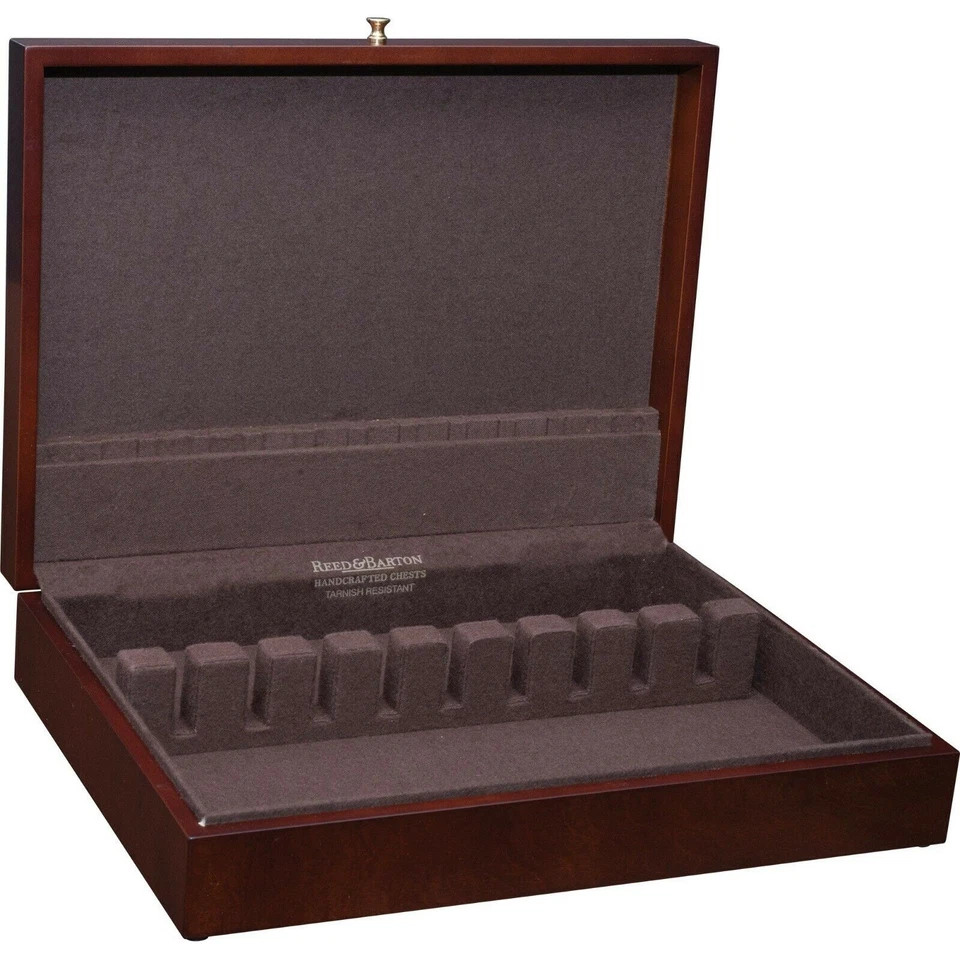 Reed & Barton Eureka Mahogany / Brown Flatware Storage Chest - Image 3 of 4