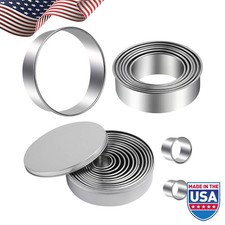12 Pieces Cookie Cutters Set Circle Pastry Cu...