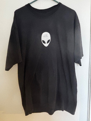 Vintage Alienware Shirt Mens XL Black Gaming Computer Alien Head Logo Cyber