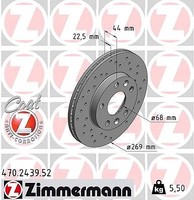 2X Zimmermann Bremsscheibe Vorderachse U.A. FüR Dacia, Renault