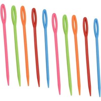 NäHnadeln Kunststoff 100 StüCk 7 Cm Mit GroßEm ÖHr Bunt FüR Kinder Und Basteln