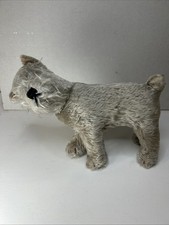 Vintage Steiff Schnauzer Mohair Jointed Medium Missing Button