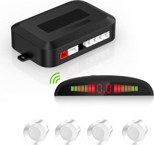 Cordless Parking Sensor, Reverse Radar System with 4 Car Backup Sensors, LED