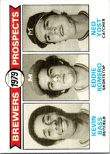 1979 Topps #708 Brewers 1979 Prospects (Kevin Bass / Eddie Romero / Ned Yost)