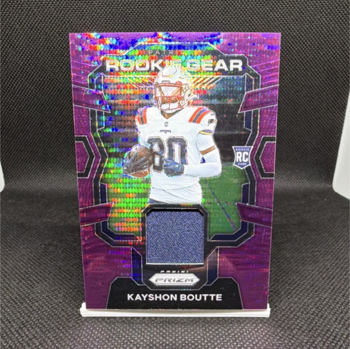 Kayshon Boutte Panini Prizm Rookie Gear #RGKB Purple Pulsar