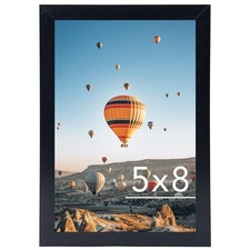 5x8 Black Picture Frame Wall or Tabletop w/ Shatter Resistant Plexiglass