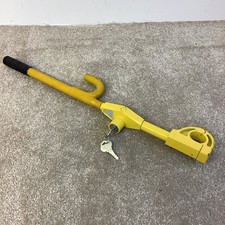 Yellow Vehicle Stop Lock Car Van Steering Wheel Security Device (2 Keys)
