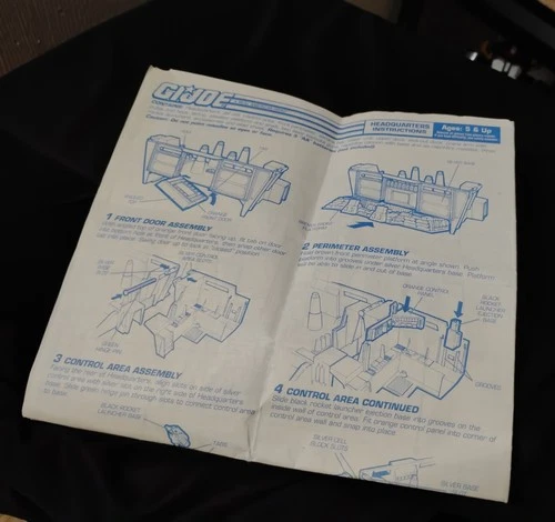 GI Joe 1992 Headquarters Blueprint  great shape ARAH