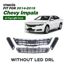 Front Upperlower Grille Kit For 2014-2019 Chevy Impala Grill W Fog Light Cover