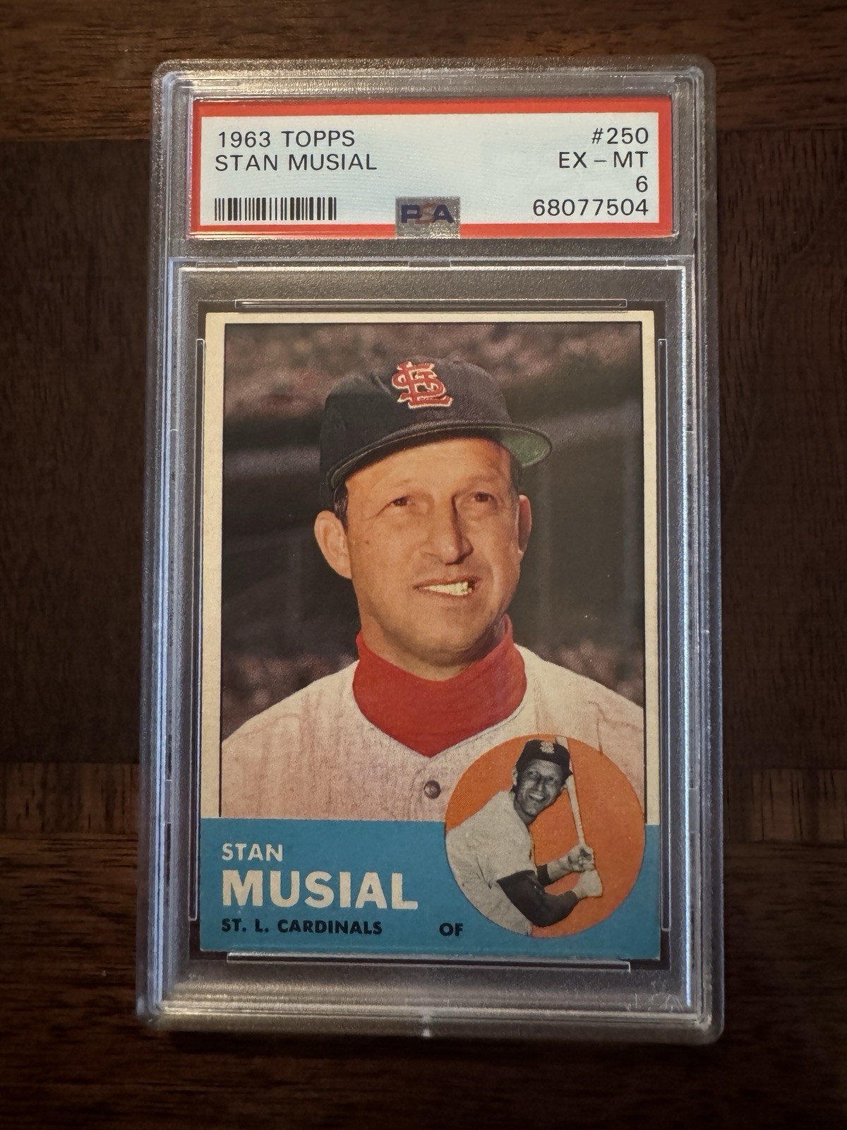 1963 Topps - Stan Musial #250 HOF St Louis Cardinals PSA 6