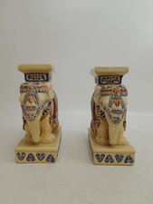 Elephant Plant Pot Stand Pair Vintage Ceramic Glazed Ornamental Jardinière