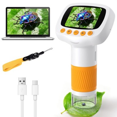 Pocket Kids Microscope for Over 3 Years Old, 1000X Handheld orange