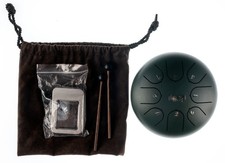 Lotus 6in 8-Note Steel Tongue Drum Heavy Green Great Condition