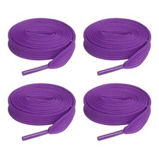 2 Pairs Flat Shoe Laces 2/5" x 39" Polyester Sneaker Shoestring, Purple