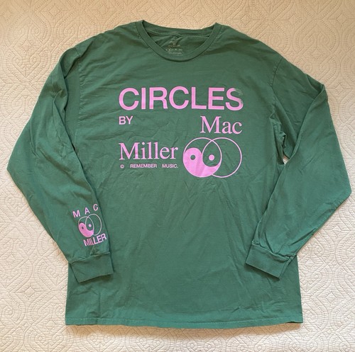 Official Mac Miller Circles Long Sleeve T-Shirt Green Pink Size Medium