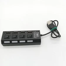4 Port USB 2.0 Multi Hub Splitter On Off Switch For Desktop Laptop PC