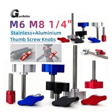 5pcs Thumb Screw Knobs M6 M8 1/4" T- Bolts With Tee Wing Knob Head Length 6 90mm