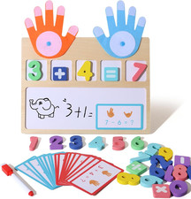 Montessori Math Board Toy - Double-Sided Finger Counting  Number Tracing Board