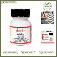 High-Quality White Acrylic Leather Paint, 1 Fl Oz - Made in USA, Durable Finish