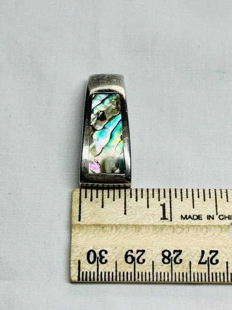 Sterling Silver - Abalone Inlay Rectangular Penda… - image 10