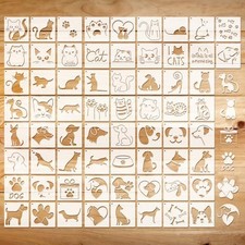 Marspark 72 Pcs Small Dog and Cat Stencils for Crafts Reusable, 3 Inch