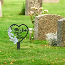 Stake Graves Cemetery Decorations - Grandma Metal Memorial Grave Markers, Gra...