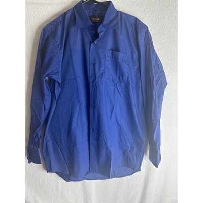 Conejo Blanco Mens XL Blue Long Sleeve Button Down Dress Shirt Italy Style Solid