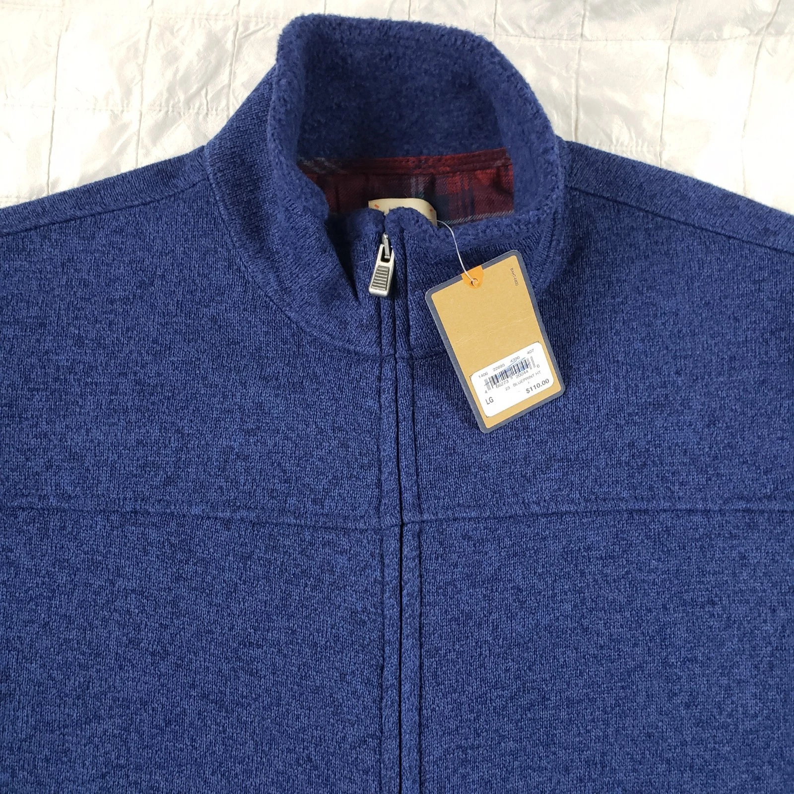 NEW G.H. Bass & Co. Full Zip Fleece Jacket Heather Blue Mens SIZE LARGE NWT $110 - product detail image 6