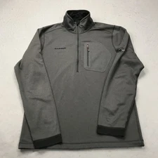 Mammut Jacket Mens Large Gray 1/2 Half Zip Runbold Pullover Outdoor Hiking Logo