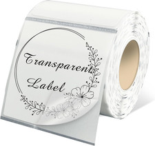 2"X2" Transparent Square Thermal Label Stickers,Self-Adhesive Square Direct Ther