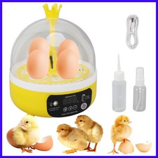 4 Eggs Mini Incubator with Transparent Lid,7W Automatic Temperature Humidity ...