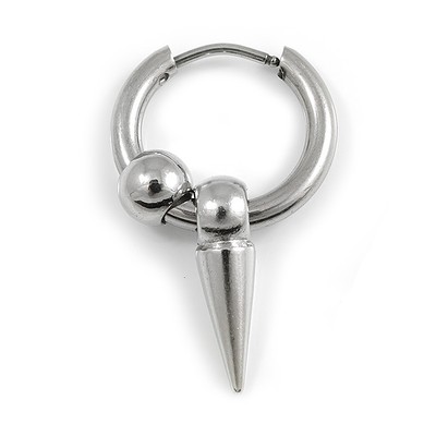 1 Stck. Einzelner baumelnder Stachel/Kugel Charm Hoop Huggie Ohrring für Männer/Damen/Unisex